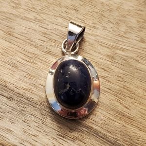 Sterling Silver & Navy Blue stone pendant